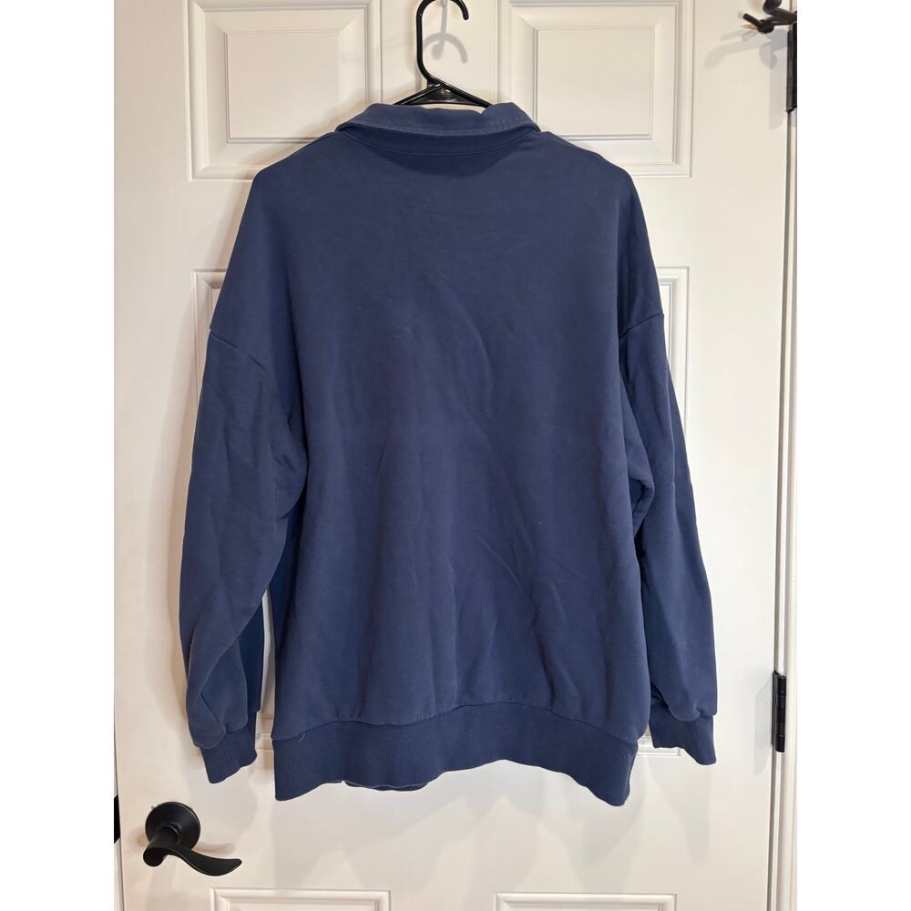 JoyLab Women’s French Terry Polo Sweatshirt – Dark Blue – Small - Picture 2 of 6